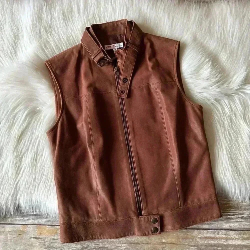 Korks Michael Kors Genuine Leather Vest